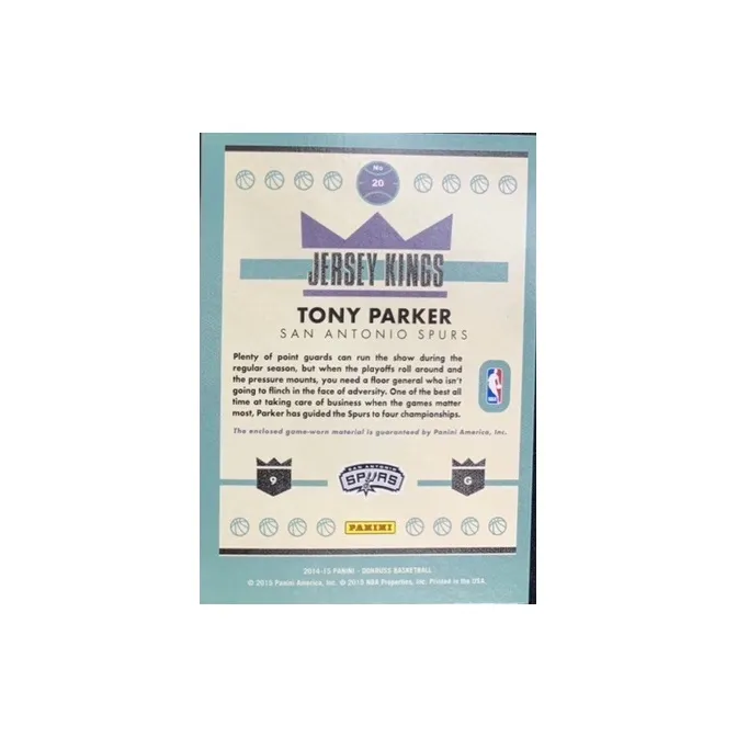 PANINI NBA Player Character Panini Tony Parker Player Card, Card Product Access Sports Cards 1 Pc-3
