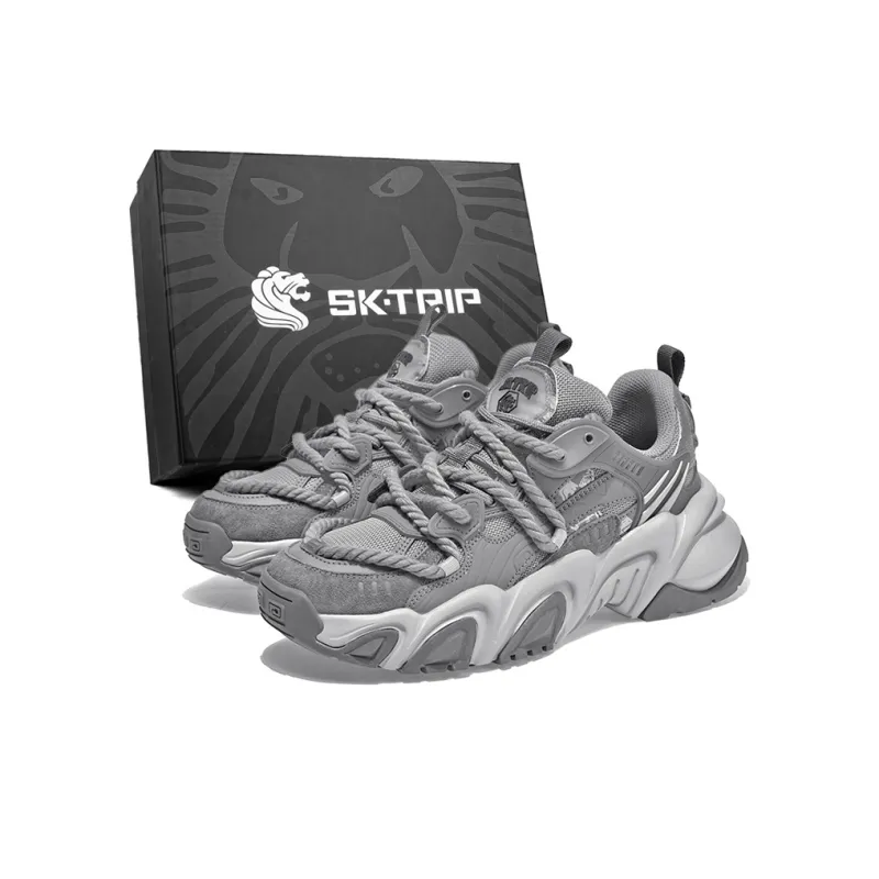 SK.TRIP Cushioning Anti-Slip Wear-Resistant Breathable Height Increasing Low-Top Chunky Sneakers Men's Exclusive Box-0