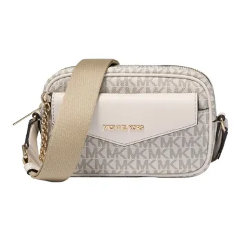 MICHAEL KORS Maisie Artificial Leather Crossbody Bag, Camera Bag Trumpets Women's Vanilla White/Milk White