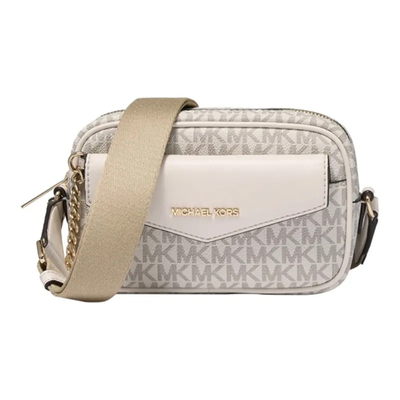 MICHAEL KORS Maisie Artificial Leather Crossbody Bag, Camera Bag Trumpets Women's Vanilla White/Milk White-0