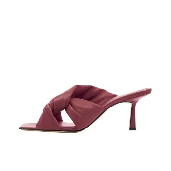 STUDIO AMELIA Abrasion-Resistant Slide Slippers 7cm Women's Burgundy