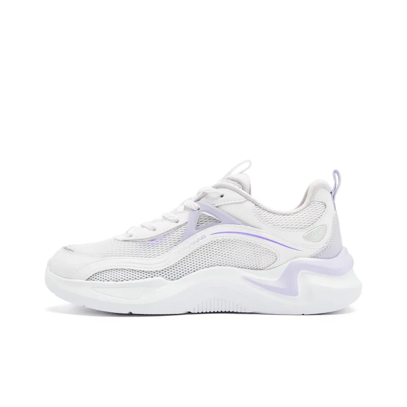 QIAODAN Cushioning Anti-Slip And Wear-Resistant Low-Top Running Shoes Women's Jordan White Ice Hydro Purple-0