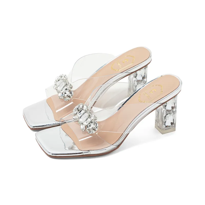 COMELY Slide Slippers Women's Silver/Purple-1