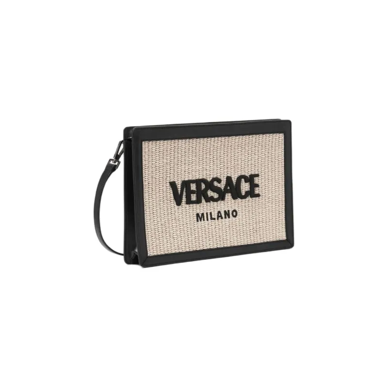 VERSACE Raffia Clutch Men's Beige-1
