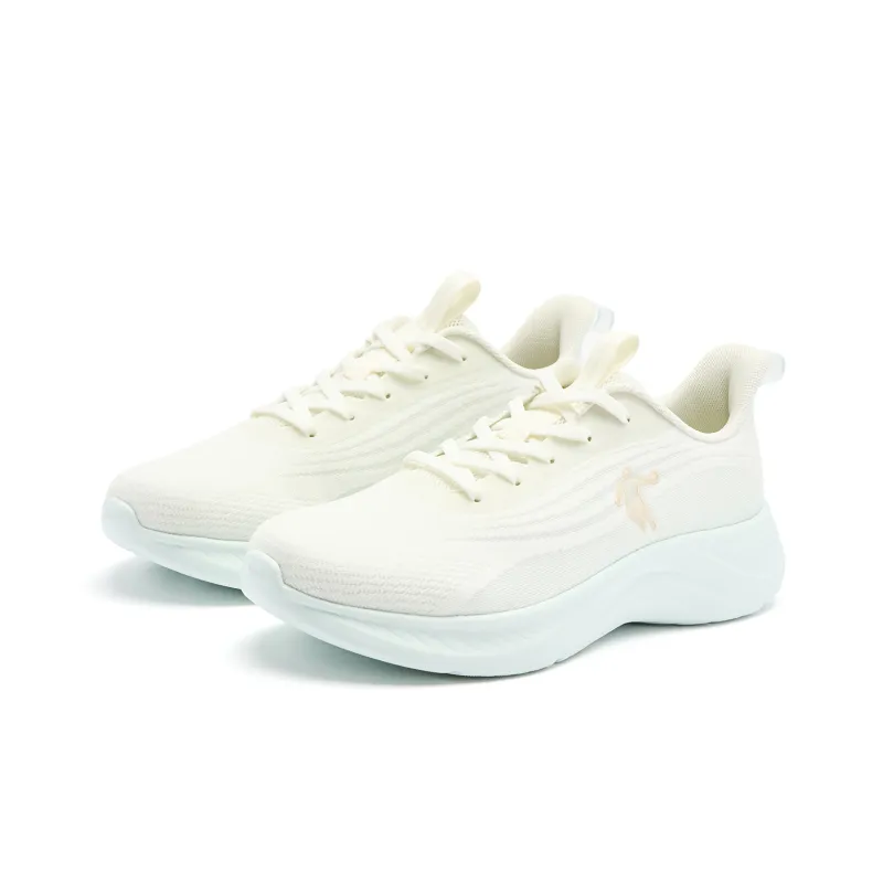 QIAODAN Light LITE Cushioning Anti Slip And Wear Resistant Low Top Running Shoes Women's Ivory Light Green-2