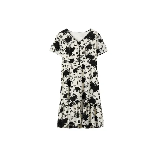 ONE PASS STUDIO Short-Sleeved Dresses Women's Black