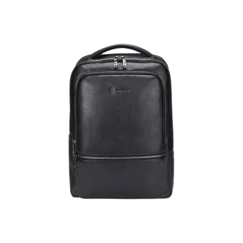 Hush Puppies Cow Leather Backpack Tubas Men's Black