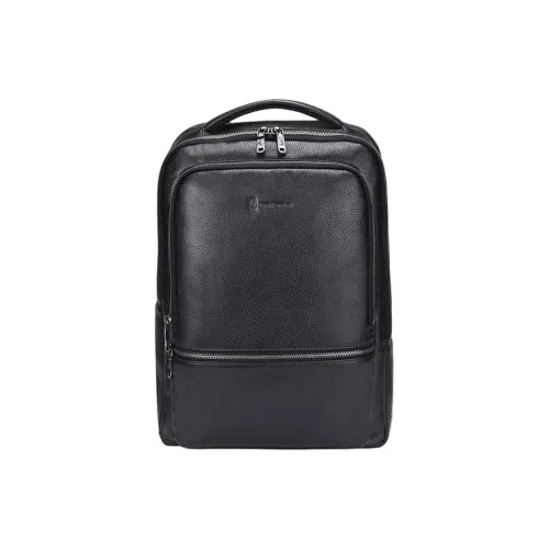Hush Puppies Cow Leather Backpack Tubas Men's Black
