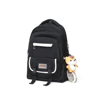 Kevin Cohen Nylon Fabric Backpack Regular Unisex Black/Red/Pink