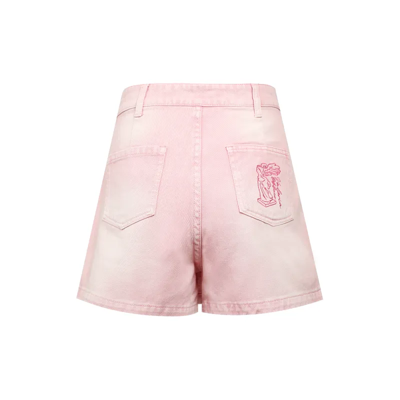 Valeria Obbaco Casual Short Skirts Pants Women's Light Pink-1