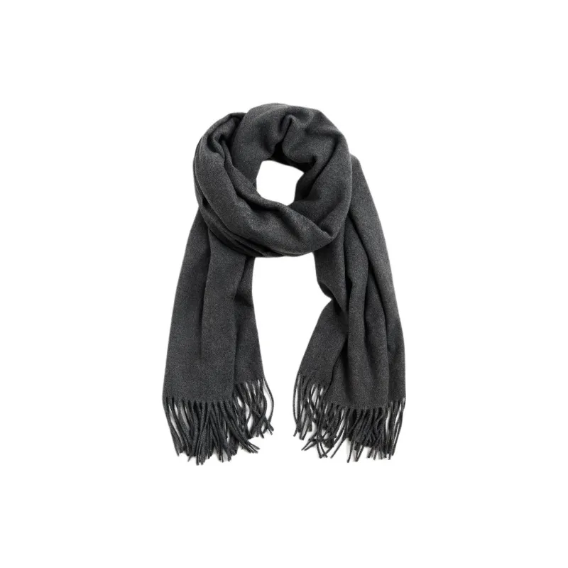 ZARA Polyester Viscose Cotton Acrylic Scarves Men's Gray-0