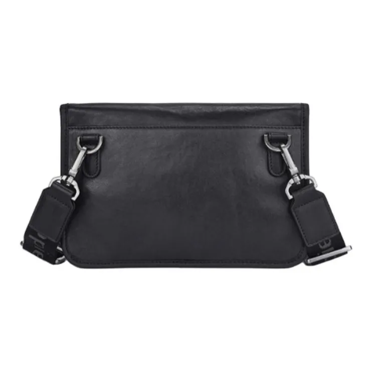 Hush Puppies Cow Leather Crossbody Bag, Shoulder Bag Medium Size Men's Black-3