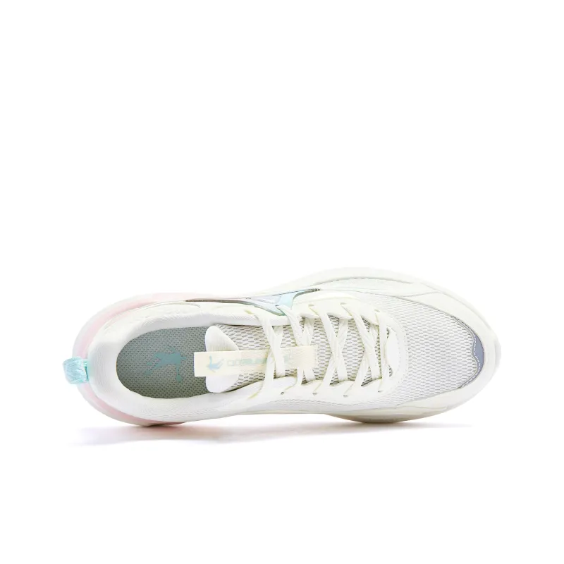 QIAODAN Cushioned Anti Slip Wear Resistant Breathable Lightweight Low Top Running Shoes Women's Ivory Cloud Pink-4