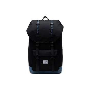 Herschel Recycled Material Backpack Large Size Unisex Black/Rippling Blue