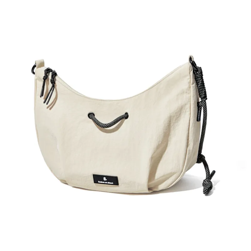LIVEBOX EN DIRECT Nylon Dumpling Bag, Shoulder Bag, Crossbody Bag Tubas Unisex Black/Khaki-2