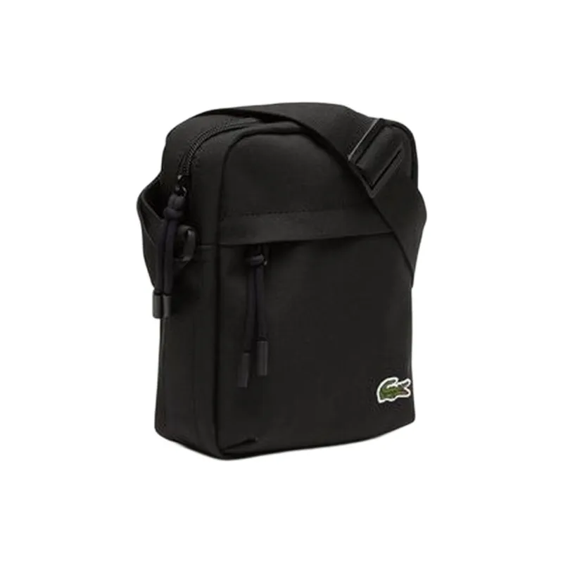 LACOSTE Fabric Crossbody Bag, Shoulder Bag Regular Men's Black-5