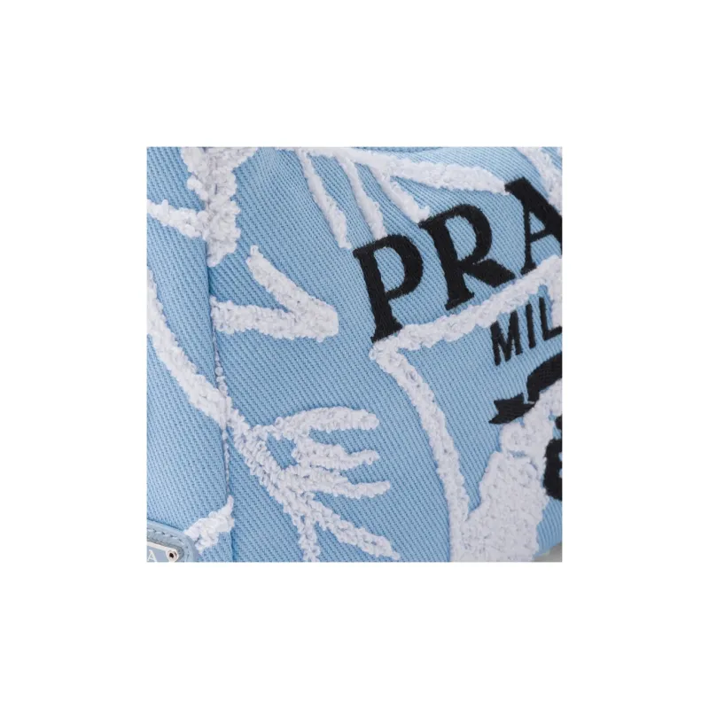 PRADA Re Edition Fabric Shoulder Bag, Handbag Women's Blue/White-3
