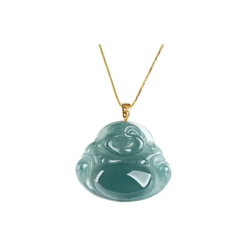 Long Fu Ice Glutinous 18K Gold Channel Set Necklace, Perfect Gift For Festivals Women's