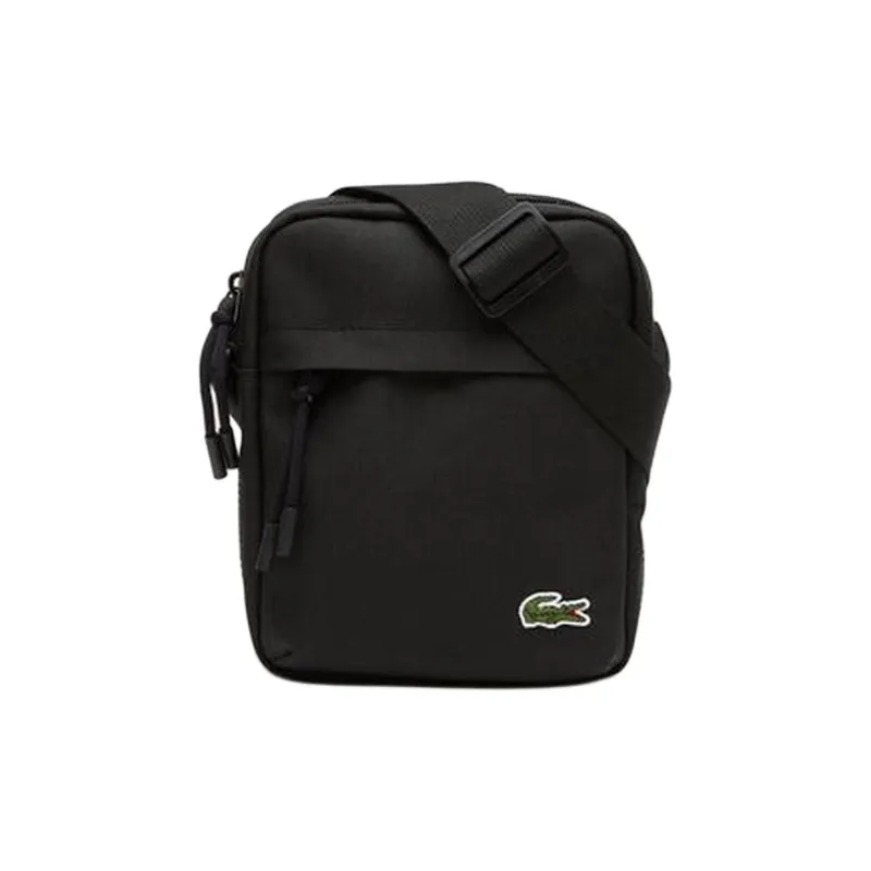 LACOSTE Fabric Crossbody Bag, Shoulder Bag Regular Men's Black-4
