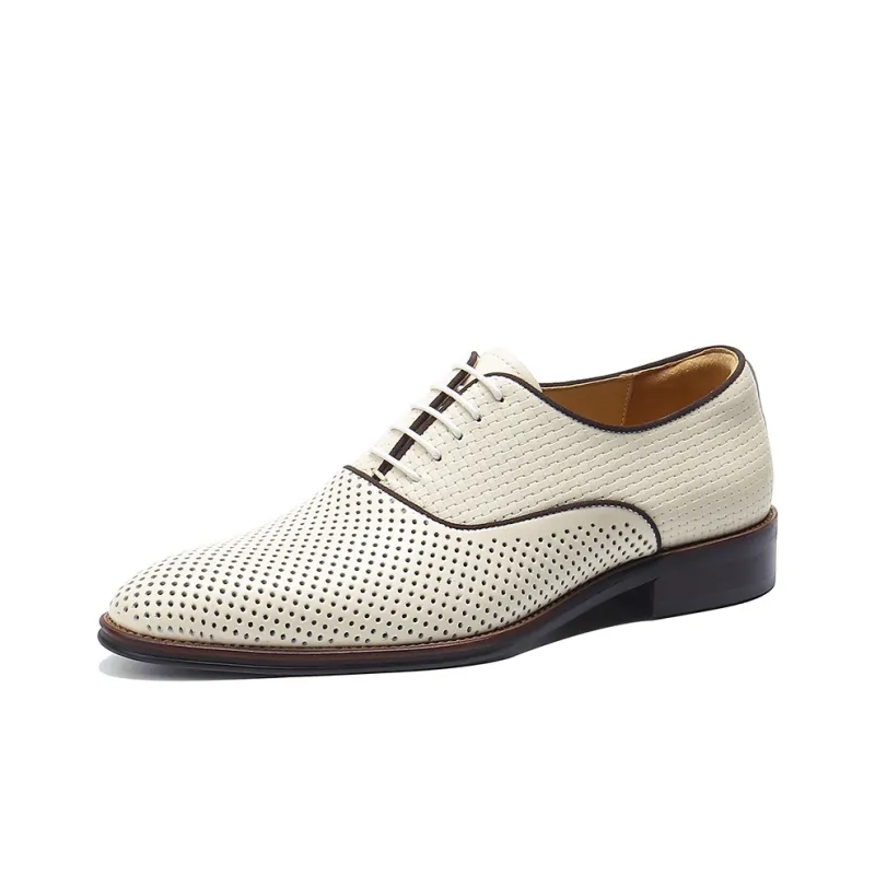 ASTON M.JAZZ Dress Shoes Men Low Top Ecru/Black/Brown-1