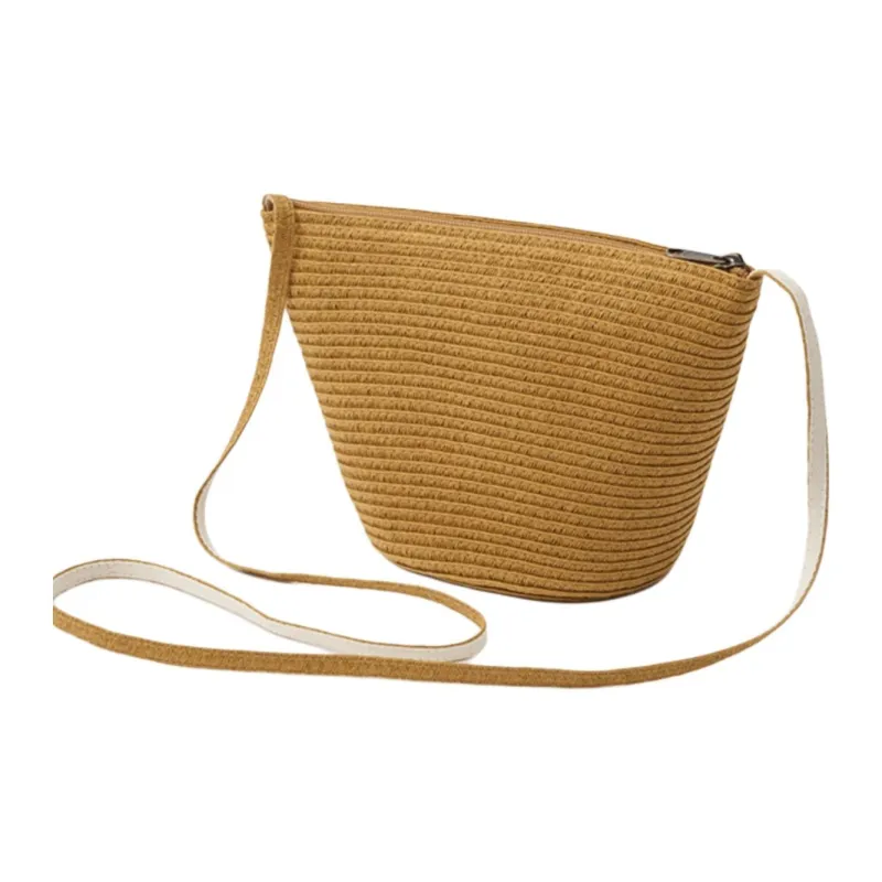 MUJI Paper Crossbody Bag Shoulder Bag Medium Size Women's Light Brown-3