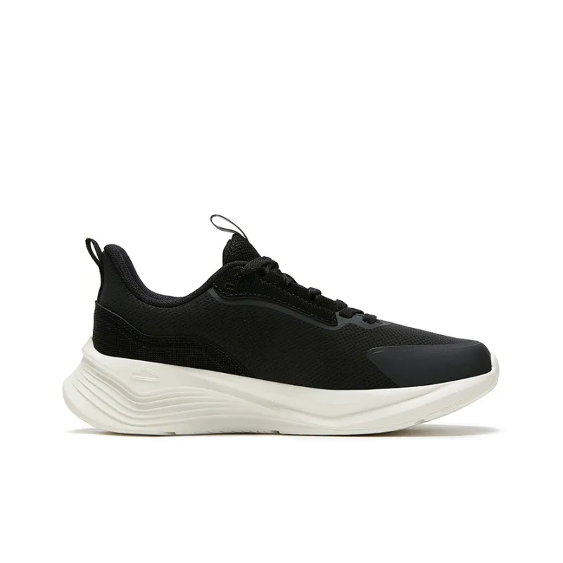 Erke Breathable Reflective Low Top Cushioning Outsole Casual Running Shoes Women's Black-1