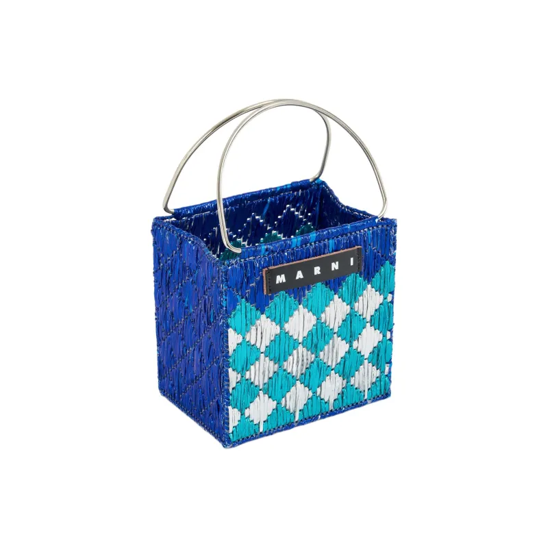 MARNI Polyester Tote Bag Shopping Bag Handbag Mini Women's Blue-3
