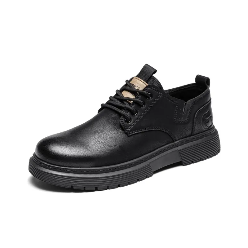 G.N.SHIJIA Men's Casual Shoes Men Low Top Black/Red Brown-1