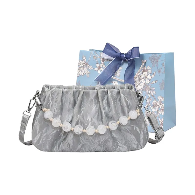 REDOO Mercerized Velour Shoulder Bag Regular Women's White/Silver/Black/Green/Pink-6