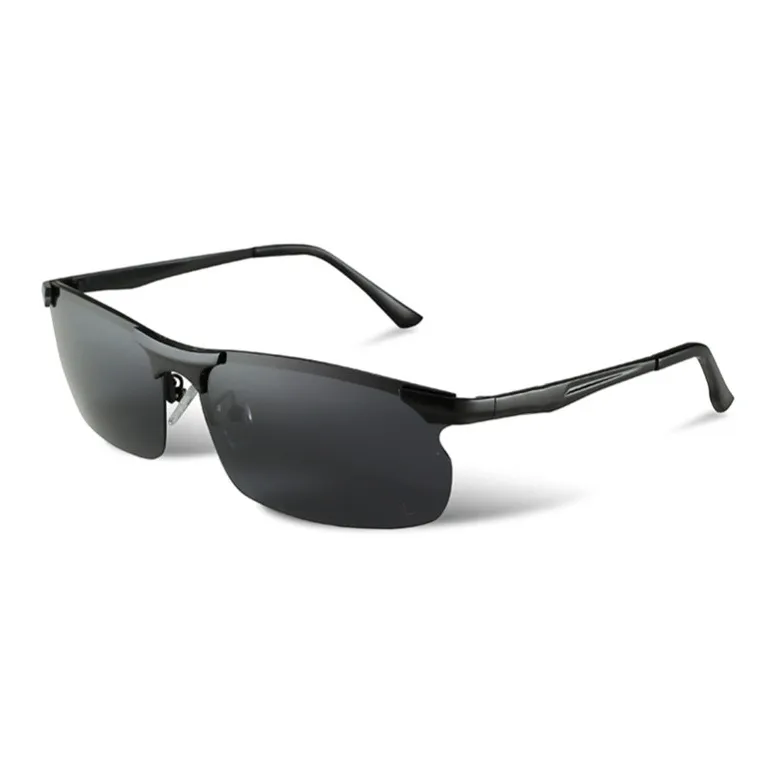 Thunder Pailong Alloy Rectangular Sunglasses Men's Gray/Black-4