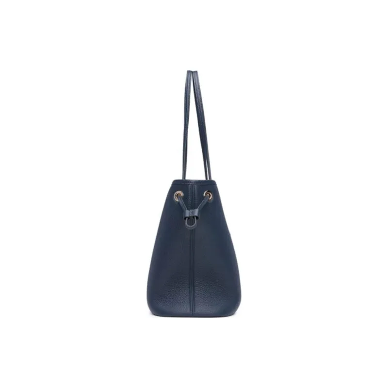 GOLDLION Cow Leather Tote Bag, Shopping Bag, Handbag, Shoulder Bag Women's Blue/Black-8