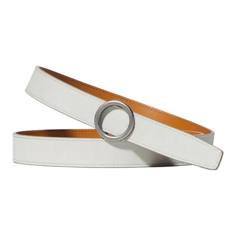 UNIQLO Solid Color Design Smooth Buckle Cow Leather Leather Belts Women's Multicolor Width 2.4CM-0