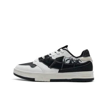 XTEP Thunder Dance STEP 1 Lightweight Low Top Skateboard Shoes Men's Black/Sail White