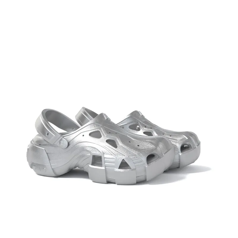 MAISON MISFIT 15 Gold Mask Clogs Unisex Space Silver-1