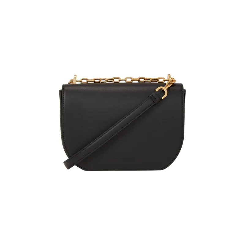KARL LAGERFELD Cow Leather Handbag Shoulder Bag Crossbody Bag Small Size Women's Black-1