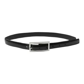 ZARA Solid Color Design Pin Buckle Leather Belts Women's Black Width: 2cm