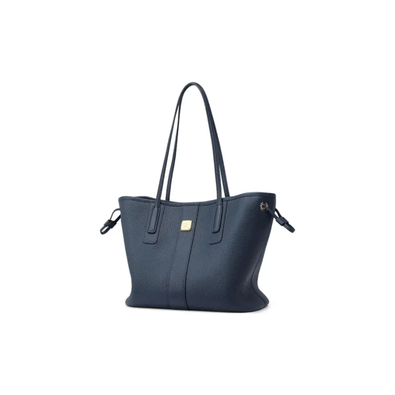 GOLDLION Cow Leather Tote Bag, Shopping Bag, Handbag, Shoulder Bag Women's Blue/Black-7
