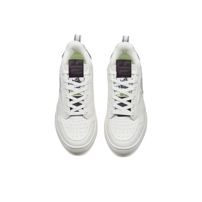XTEP Thunder Dance Lightweight Low-Top Skateboard Shoes Women's Sail White/Dark Plum Sauce/Milk Tea White-4