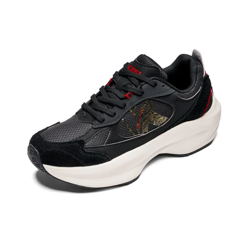 Kappa Anti Slip Wear Resistant Low Top Chunky Sneakers Men's Black-2