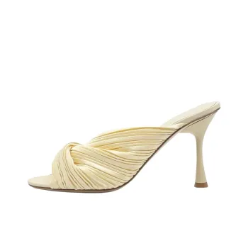 STUDIO AMELIA Slide Slippers 7cm Women's Light Yellow