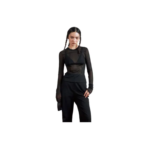 AKTK Chiffon Shirts Women's Black