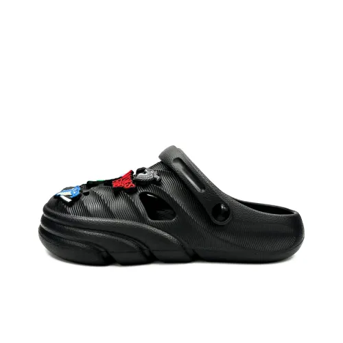 OUBT Dragon Pattern Upper Design Clogs Men's Black