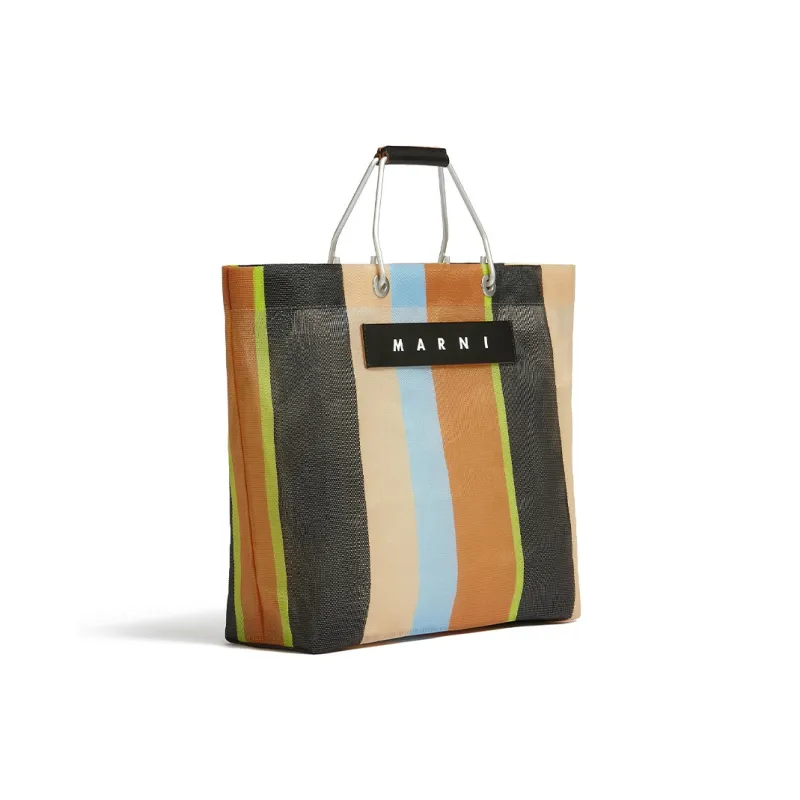 MARNI Polyamide Tote Bag Shopping Bag Handbag Medium Size Women's Multicolor & Brown-1