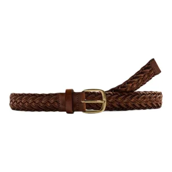 ZARA Woven Design Pin Buckle Leather Leather Belts Men's Brown