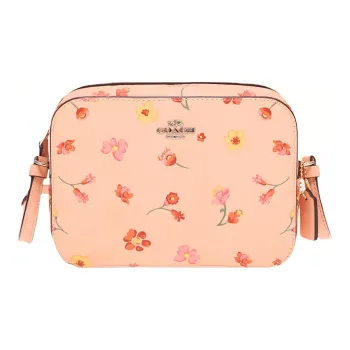 COACH Camera Leather Camera Bag, Shoulder Bag, Crossbody Bag Women's Peach Pink