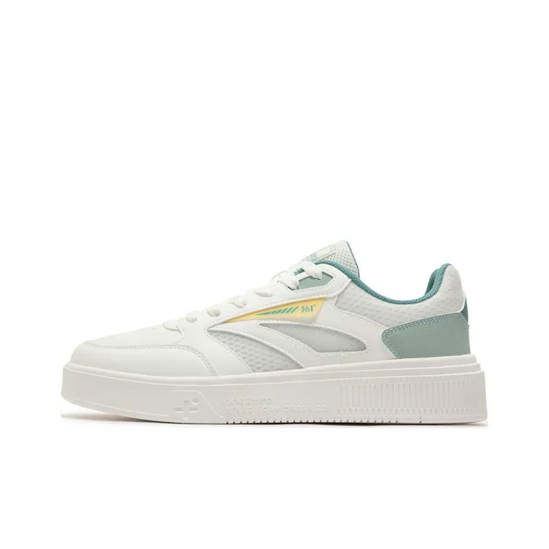 361° Anti-Slip Wear-Resistant Low-Top Skateboard Shoes Men's White Cyan-0