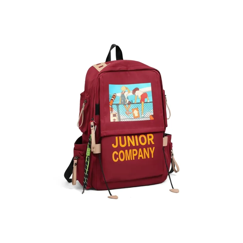 Kevin Cohen Nylon Fabric Backpack Unisex Red-0