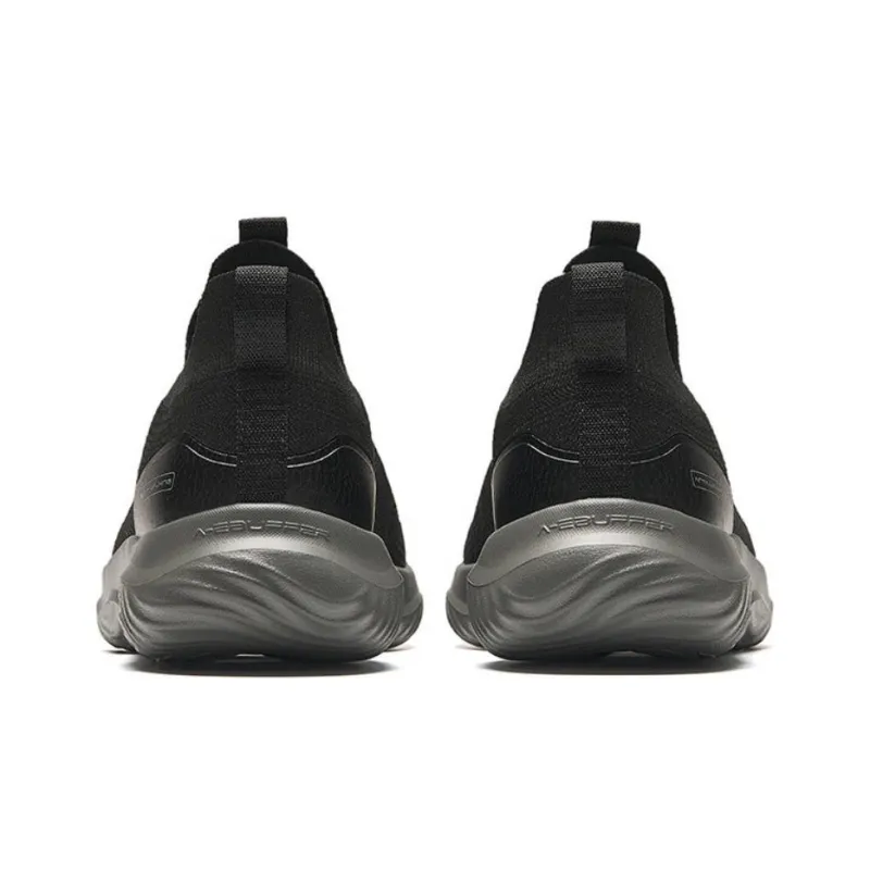 Anta Cushioned Slip-Resistant Low-Top Running Shoes Men's Basic Black-3