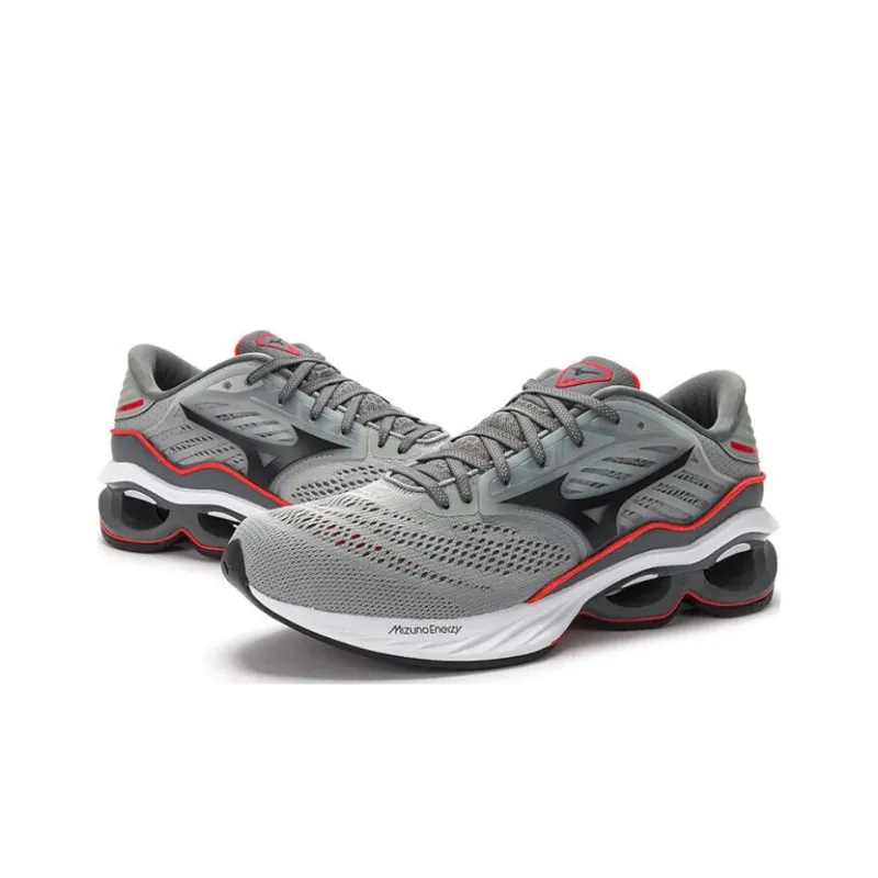 Mizuno Creation 23 Cushioning Anti-Slip And Wear-Resistant Low-Top Carbon Plate Casual Running Shoes Unisex Black Gray-2