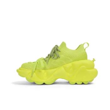 ZERO COSMOS Breathable Lightweight Height Increasing Low Top Chunky Sneakers Neon Green